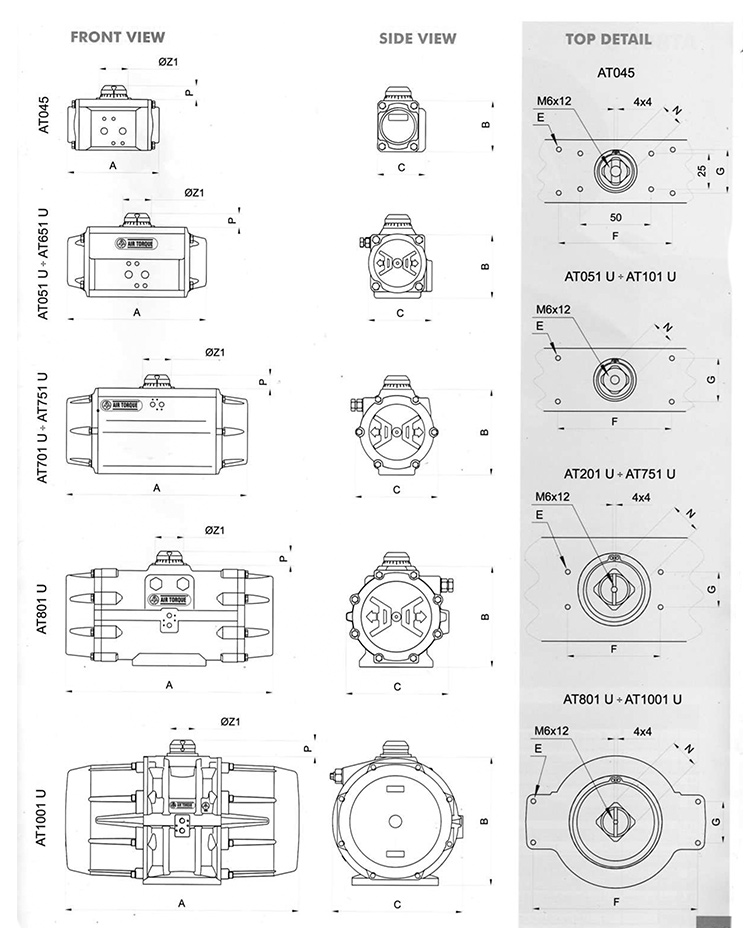 AIRTORQUE氣動(dòng)執(zhí)行器參數(shù)