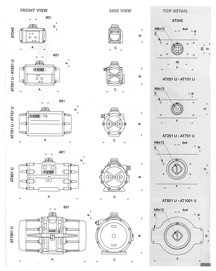 AIRTORQUE氣動(dòng)執(zhí)行器參數(shù)