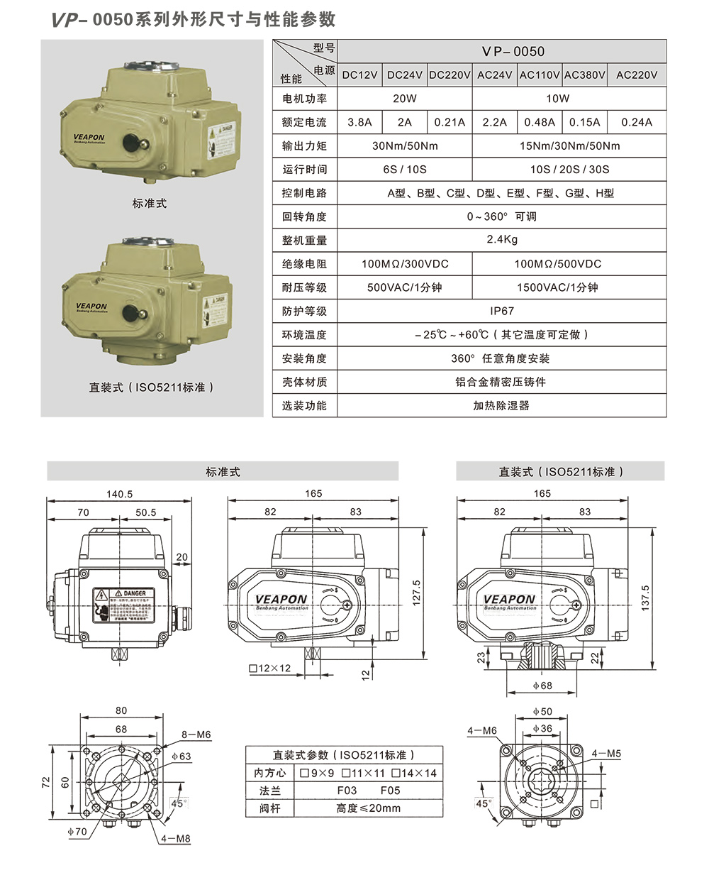 VEAPON執(zhí)行器型號(hào)