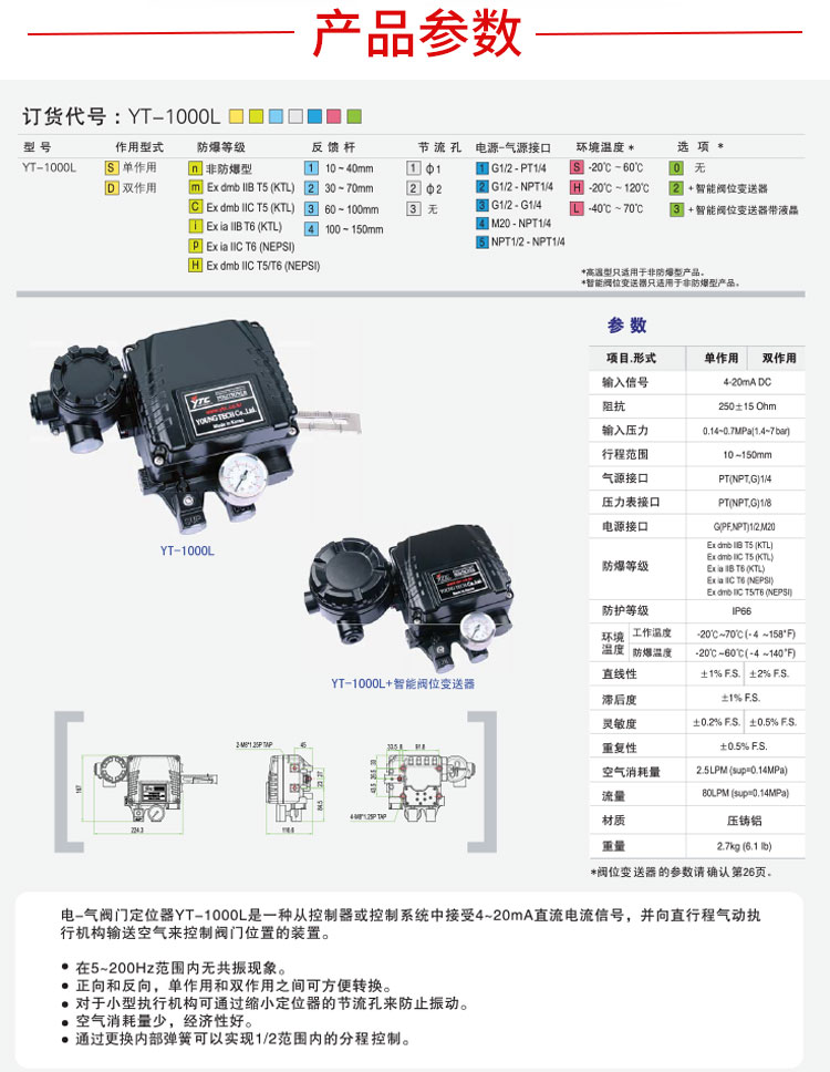 YTC-1000L定位器尺寸圖